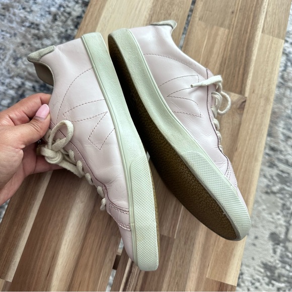 Veja Esplar in Petal Pink Patent Leather Lace Sneakers Size Women's US 9 - Picture 7 of 15